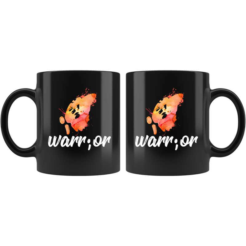 Warrior Butterfly Watercolor Semicolon Suicide Prevention Awareness Ceramic Mug