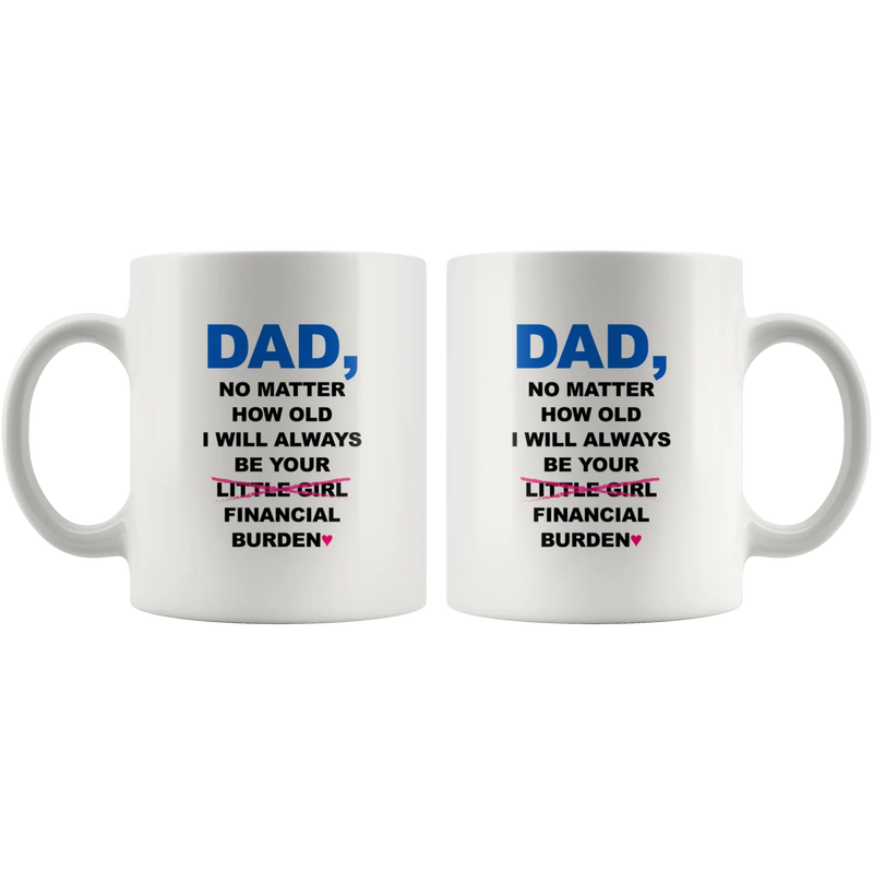 Dad No Matter How Old I Will Always Be Your Financial Burden Mug 11 oz - Panvola
