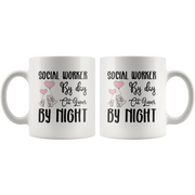 Funny Coffee Mug Social Worker By Day Cat Lover By Night.