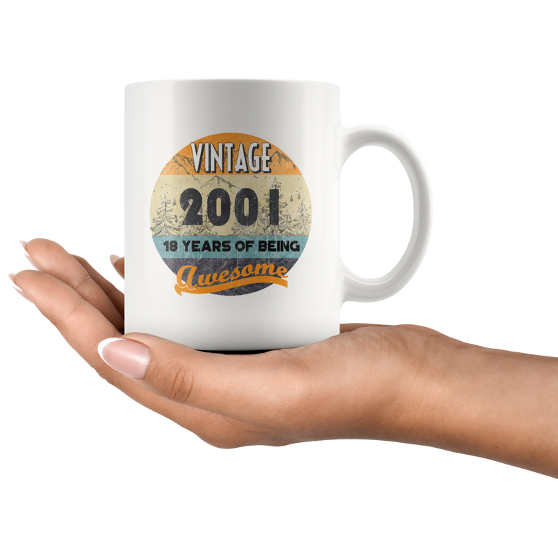 Vintage 2001 19 Years Of Being Awesome 19th Birthday Coffee Mug 11 oz
