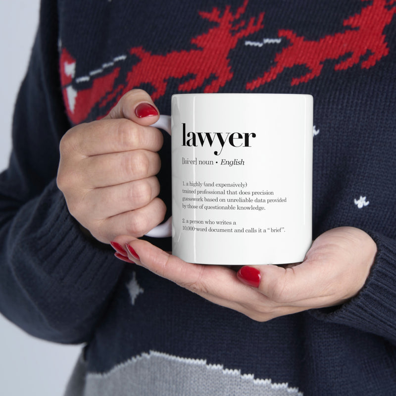 Personalized Lawyer Definition Mug Customized Law Student Coffee Cup 11oz White