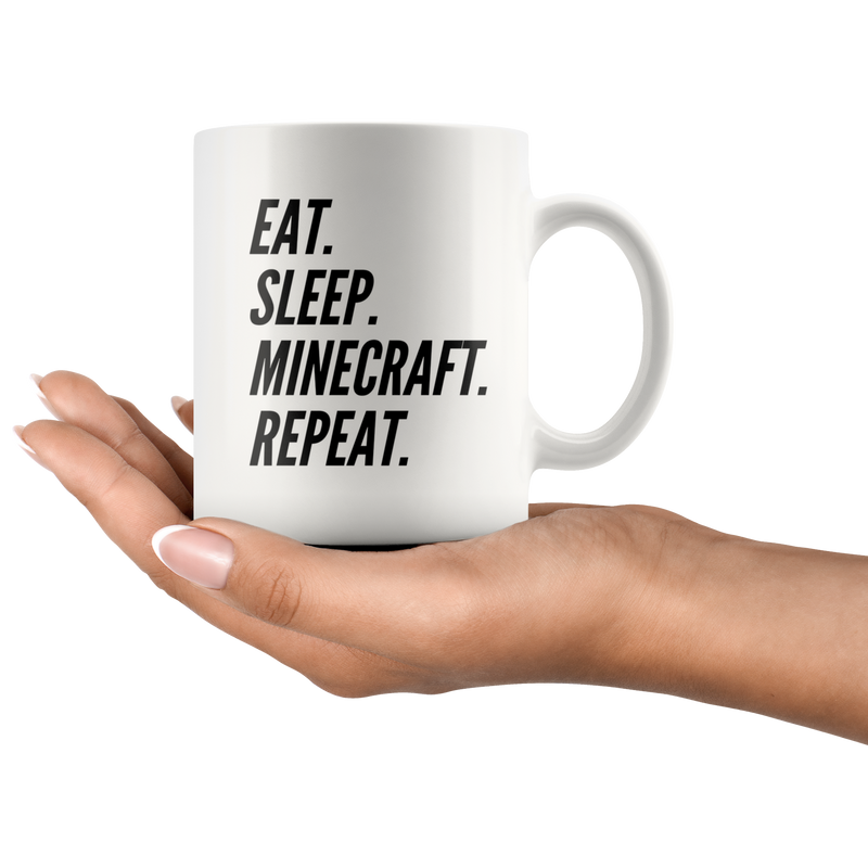 Gamer Coffee Mug Eat Sleep Minecraft Repeat.