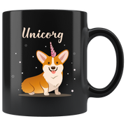 Unicorg Unicorn Corgi Lovers Premium Black Mug.