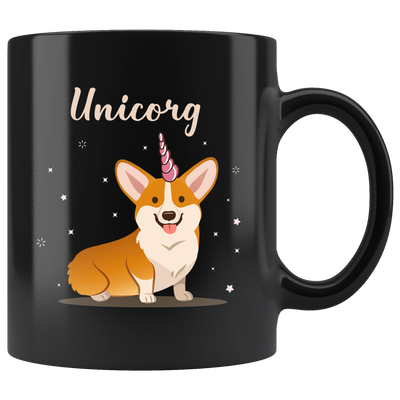 Unicorg Unicorn Corgi Lovers Premium Black Mug