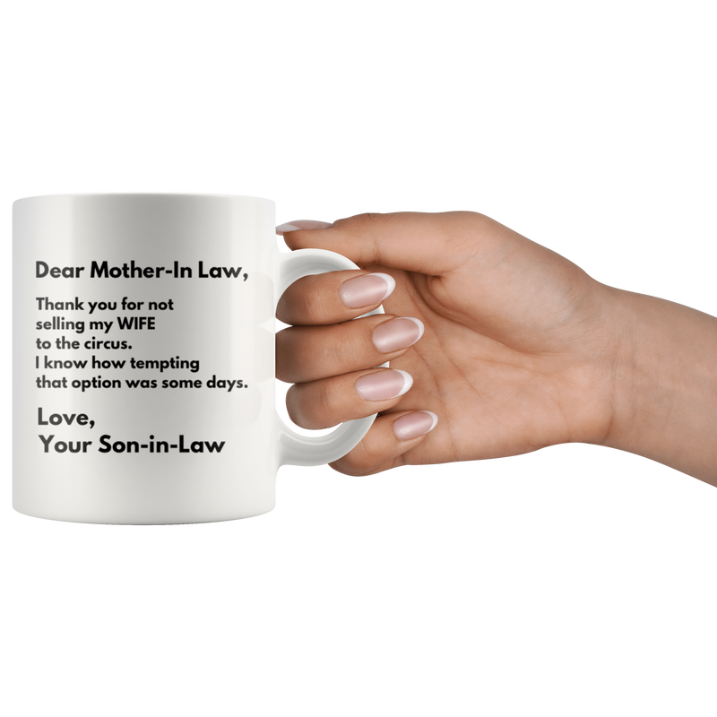 Mother-In-Law Gift - Dear Mother In Law Thank You Appreciation Presents Mug 11 oz