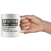 Aviation Cheat Codes Coffee Mug Funny Pilot Gift Idea 11oz - Panvola