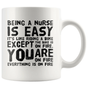 Being a Nurse Is Easy Like Riding A Bike Gifts Ceramic Coffee Mug 11 oz - Panvola