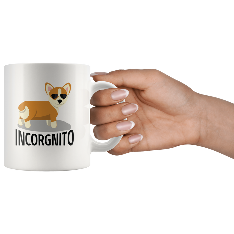 Incorgnito Corgi Dog Funny Gift Idea Ceramic Mug 11oz.