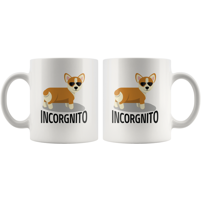 Incorgnito Corgi Dog Funny Gift Idea Ceramic Mug 11oz.