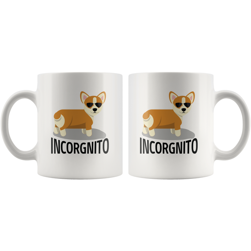 Incorgnito Corgi Dog Funny Gift Idea Ceramic Mug 11oz