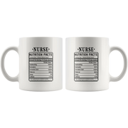 Nurse Nutrition Facts Label Funny Profession Ceramic Coffee Mug 11 oz - Panvola