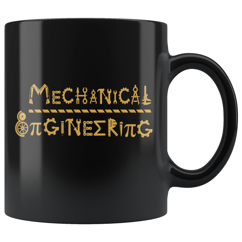 Mechanical Engineer Black Coffee Mug
