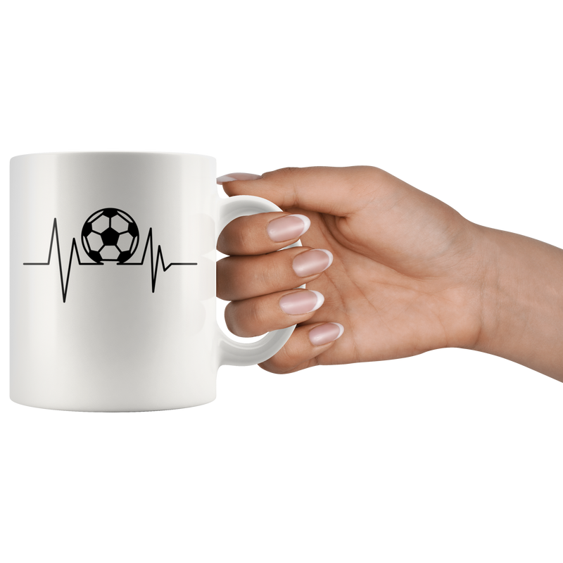 Soccer Heartbeat Team Player Inspiring Appreciation Coffee Mug 11 oz