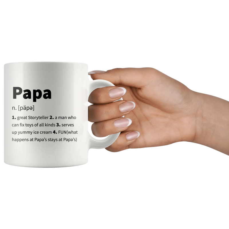 Papa Definition Great Storyteller Who Can Fix Toys Coffee Mug 11 oz - Panvola