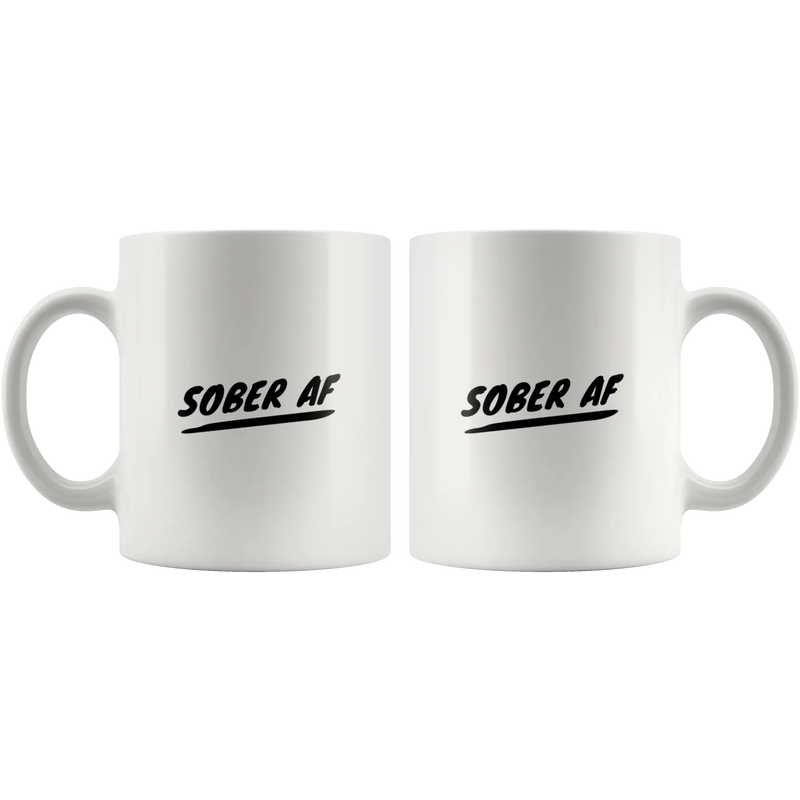 Sober AF Coffee Mug Funny Sobriety Recovery Gift for Men Women - Panvola