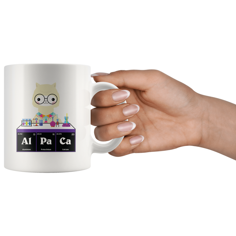 Alpaca Periodic Table Elements Chemistry Gift Coffee Ceramic Mug 11 oz.