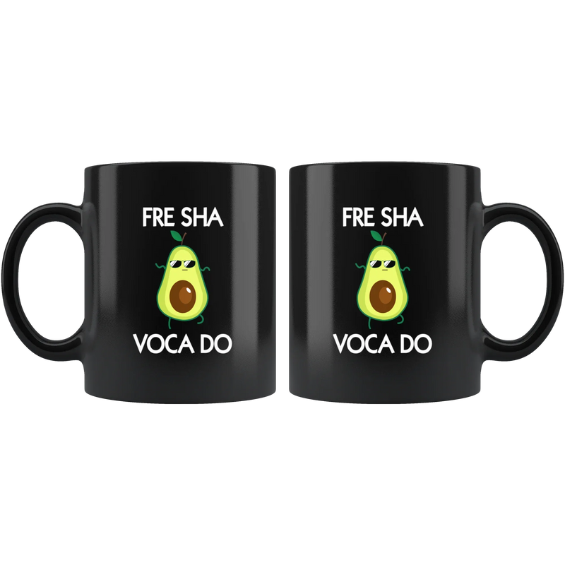 Vegan Lover Gifts - Fre Sha Vocado Plant Based Keto Diet Black Coffee Mug 11 oz - Panvola