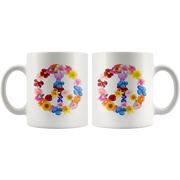 Peace Love Sign Inspiring World Peace Statement Motivational Coffee Mug 11 oz - Panvola