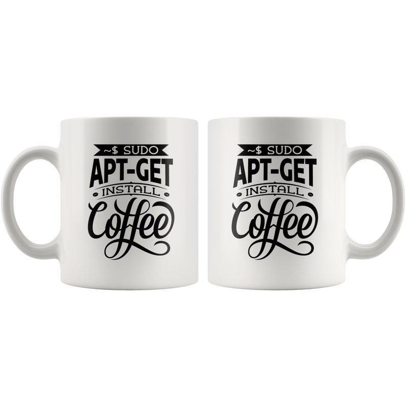Mug Linux Apt-Get Install Coffee Funny Mug