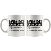 Aviation Cheat Codes Coffee Mug Funny Pilot Gift Idea 11oz - Panvola