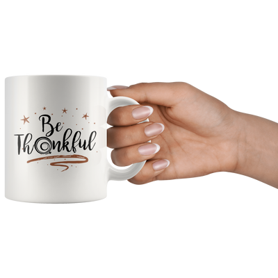 Be Thankful Celtic Symbol For Gratitude White Ceramic Coffee Mug 11 oz