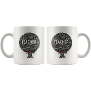 Gift for Teacher Natural Hair Afro for African American Women Mug.
