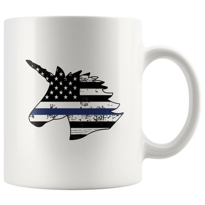 Policorn Thin Blue Line Police Flag Ceramic Mug