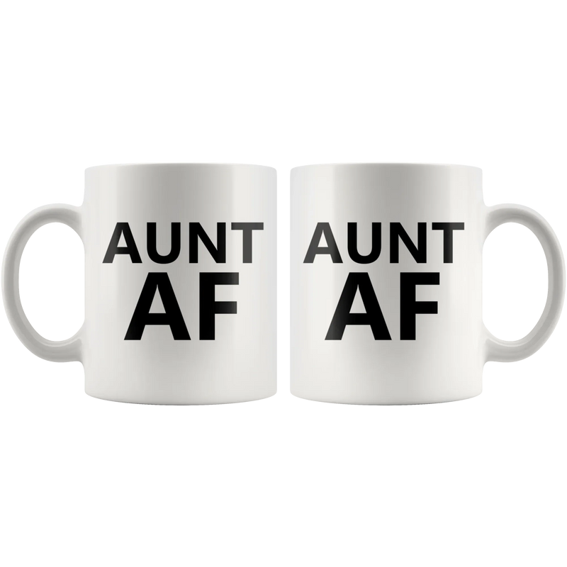 Aunt AF Mug From Niece Nephew Family Funny Ceramic Coffee Cup 11 oz - Panvola