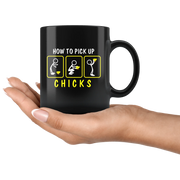 Gift For Men - How To Pick Up Chicks First Date Relationship Appreciation Coffee Mug 11 oz - Panvola