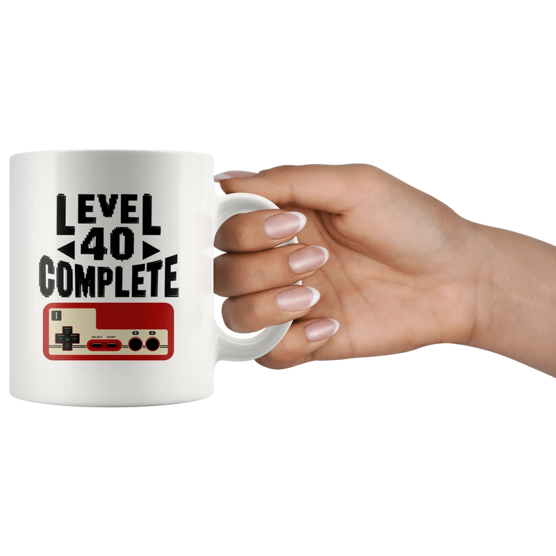 Level 40 Complete Coffee Mug 11 oz - Video Game Controller Mug - Panvola