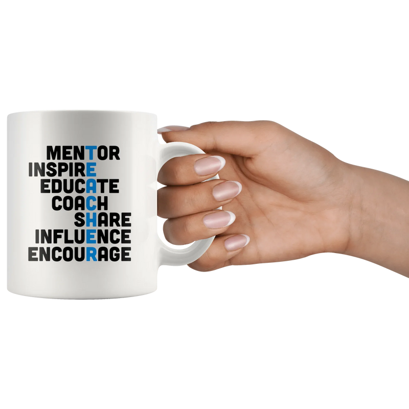Teacher Gift - Mentor Inspire Educate Teacher Acronym Appreciation Coffee Mug 11 oz - Panvola