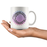 Reiki Mugs 5 Positive Prayer Mantra Mandala Yoga Gift Coffee Cup 11oz.
