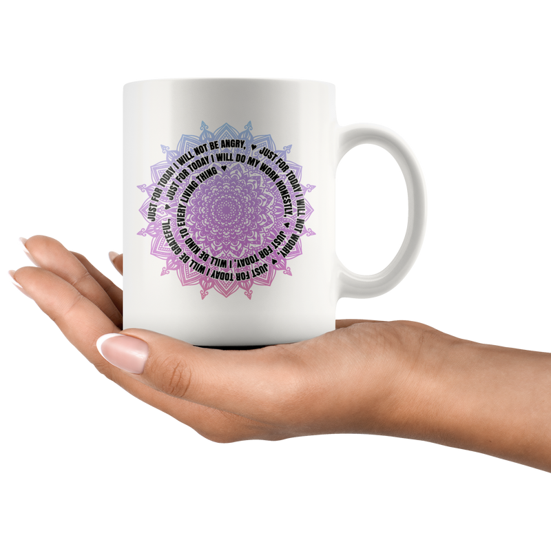 Reiki Mugs 5 Positive Prayer Mantra Mandala Yoga Gift Coffee Cup 11oz.
