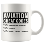 Aviation Cheat Codes Coffee Mug Funny Pilot Gift Idea 11oz - Panvola