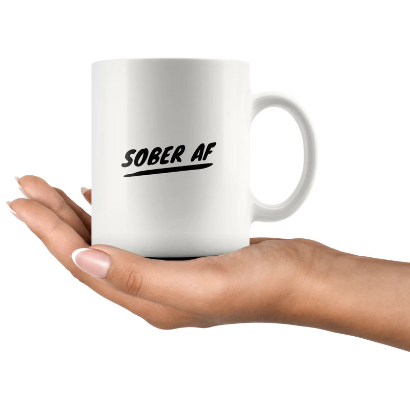 Sober AF Coffee Mug Funny Sobriety Recovery Gift for Men Women - Panvola