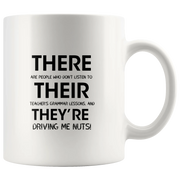 Funny English Teacher Grammar Mug There, Their, They're - Panvola