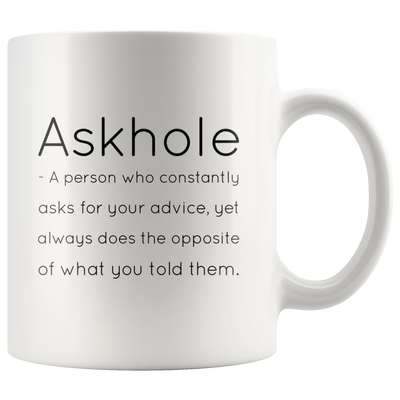 Funny Definition Mug Askhole Grammar Coffee Mug