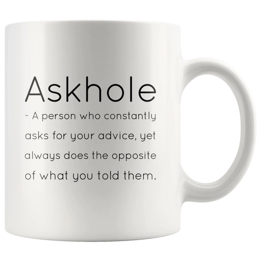 Funny Definition Mug Askhole Grammar Coffee Mug - Panvola