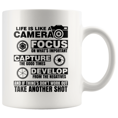 Photographer Gift Life Is Like A Camera Focus Capture Develop Appreciation Mug 11 oz