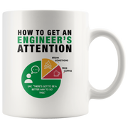 How To Get An Engineer's Attention Funny Coffee Mug For Engineering 11oz White.