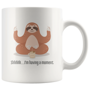 Yoga Sloth Having A Moment Ceramic Coffee Mug.