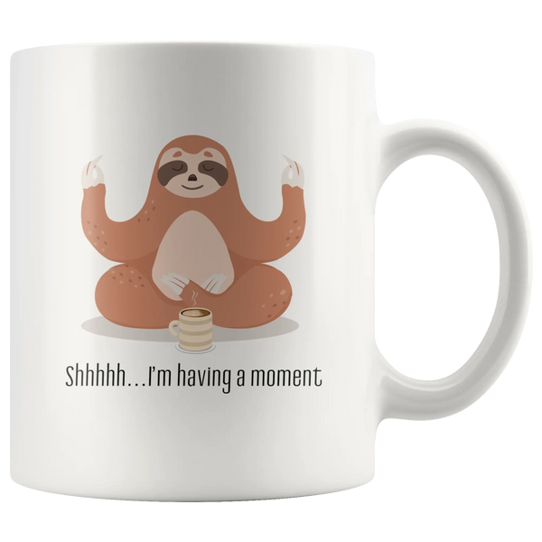 Yoga Sloth Having A Moment Ceramic Coffee Mug
