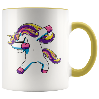 Dabbing Unicorn Two Tone Gift Idea White Ceramic coffee Mug 11 oz