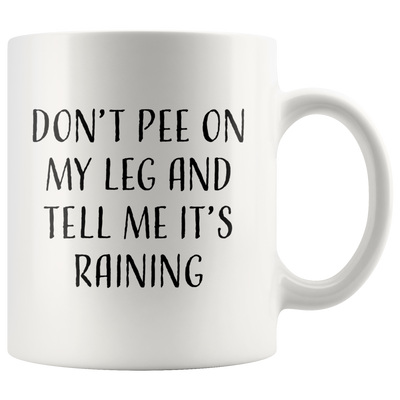 Sarcastic Gift - Don't Pee On My Leg And Tell Me It's Raining Coffee Mug 11 oz