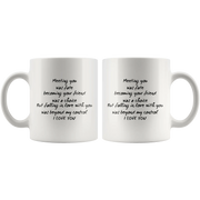 Relationship Gift Falling In Love With You Was Beyond My Control Coffee Mug 11 oz - Panvola