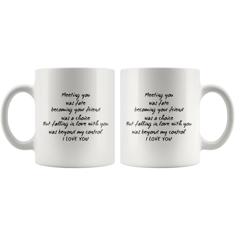 Relationship Gift Falling In Love With You Was Beyond My Control Coffee Mug 11 oz - Panvola