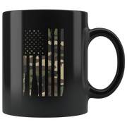 Patriotic Gifts Camouflage American Flag Veteran Thank You Appreciation Black Mug 11 oz - Panvola
