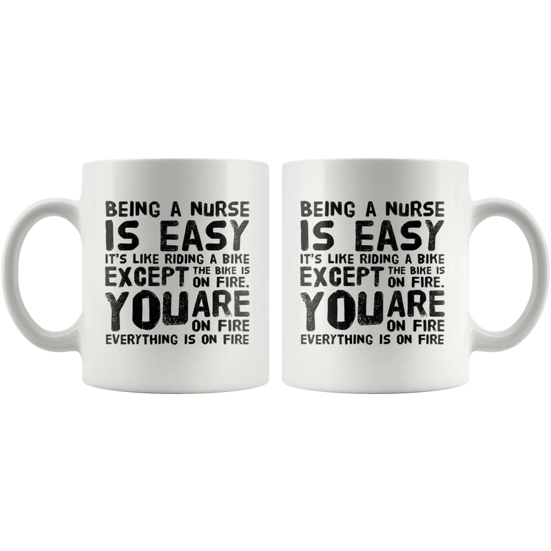 Being a Nurse Is Easy Like Riding A Bike Gifts Ceramic Coffee Mug 11 oz - Panvola