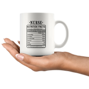 Nurse Nutrition Facts Label Funny Profession Ceramic Coffee Mug 11 oz - Panvola