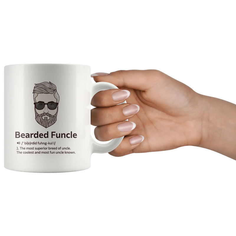 Bearded Funcle Best Uncle Funny Gift Idea Ceramic Coffee Mug 11 oz - Panvola